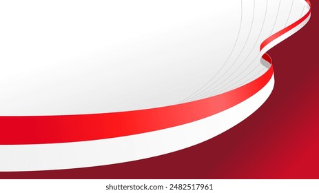 wavy red and white abstract vector background with copy space for text. indonesia noational day