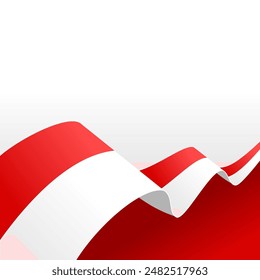 wavy red and white abstract vector background with copy space for text. indonesia noational day