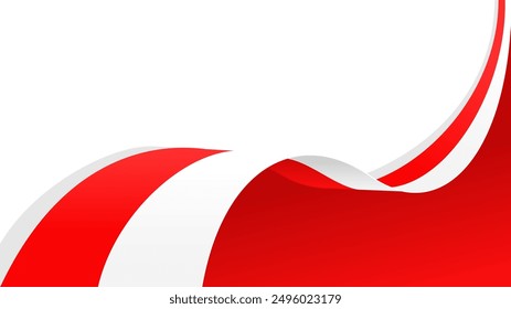 Fondo de Vector abstracto rojo y blanco ondulado con espacio de copia para texto. Día Nacional de Indonesia