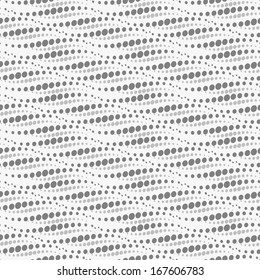 Wavy repeating dots pattern. Seamless. Vector illustration.