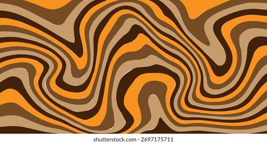 Fondo Abstractas retro ondulado de los años 70. Ilustración vectorial
