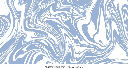 Wavy retro abstract background. Trippy hippie pattern in 60s-70s style. Cool groovy liquid texture. Simple vector design in pale blue and beige colors.