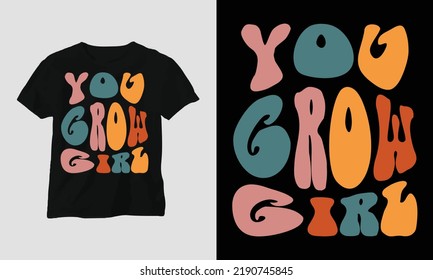 Wavy Retro Groovy T-shirt Design. vector Graphic Design T-Shirt, mag, sticker, wall mat, etc. Design vector Graphic Template