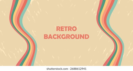 Diseño de fondo de rayas retro onduladas con textura grunge para póster, Anuncio o diseño gráfico de redes sociales de Antiguas