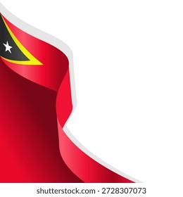 Cinta ondulada de fondo de la bandera de Timor Leste con espacio de copia para texto. Ornamento del día nacional de Timor Oriental	