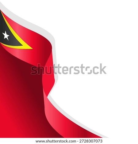 wavy ribbon of Timor Leste flag background with copy space for text. Timor Leste national day ornament	