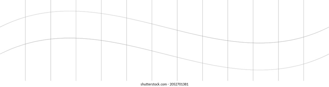 Wavy, ripple, curved distort effect long, oblong irregular rectangular wire-frame, grid, mesh, lattice and trellis lines matrix