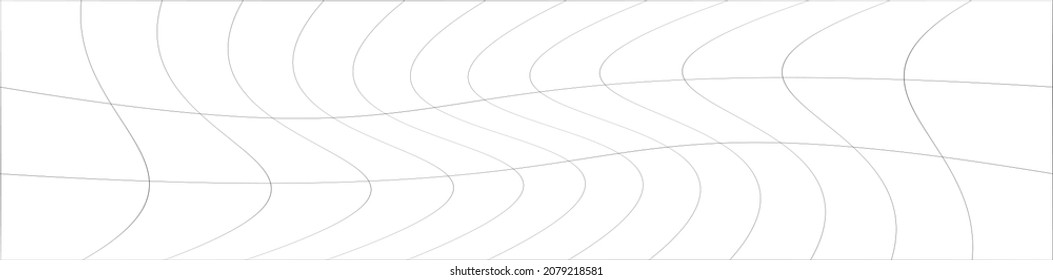 Wavy, ripple, curved distort effect long, oblong irregular rectangular wire-frame, grid, mesh, lattice and trellis lines matrix