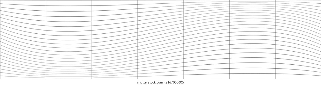 gewellter, gewölbter Verzerrungseffekt, lang, unregelmäßig rechteckiger Drahtrahmen, Gitter, Gitter, Gitter und Trellis