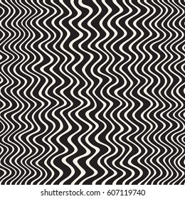 Wavy Ripple Hand Drawn Lines. Abstract Geometric Background Design. Vector Seamless Pattern.