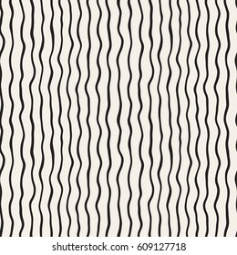 Wavy Ripple Hand Drawn Lines. Abstract Geometric Background Design. Vector Seamless Pattern.