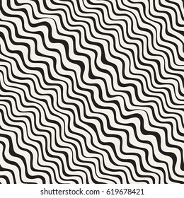 Wavy Ripple Hand Drawn Lines. Abstract Geometric Background Design. Vector Seamless Pattern.