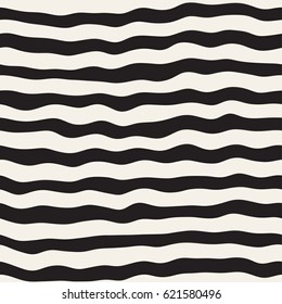 Wavy Ripple Hand Drawn Lines. Abstract Geometric Background Design. Vector Seamless Pattern.