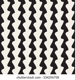 Wavy Ripple Lines. Abstract Geometric Background Design. Vector Seamless Black and White Pattern.