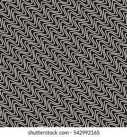 Wavy Ripple Lines. Abstract Geometric Background Design. Vector Seamless Black and White Pattern.