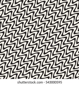 Wavy Ripple Lines. Abstract Geometric Background Design. Vector Seamless Black and White Pattern.