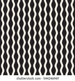 Wavy Ripple Lines. Abstract Geometric Background Design. Vector Seamless Black and White Pattern.