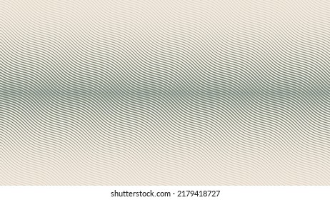 Wavy Ripple Lines Halftone Tilted Hatching Pattern Abstract Vector Smooth Gradation Pale Green Texture Isolated On Light Back. Half Tone Art Graphic Oblique Etching Strokes Aesthetic Neutral Wallpaper