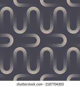 Wavy Rippled Dynamic Stipple Seamless Pattern Vector Trendy Abstract Background. Eccentric Sophisticated Structure Dot Work Grainy Texture Loopable Pale Grey Wallpaper. Half Tone Art Illustration