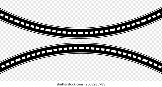  Wavy road .Vector winding road, straight road eps 10.