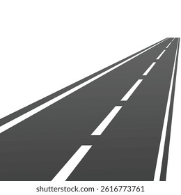 Wavy road with winding curves and horizontal path. Top view of race track and highway. Flat vector illustration isolated on white background