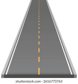 Wavy road with winding curves and horizontal path. Top view of race track and highway. Flat vector illustration isolated on white background