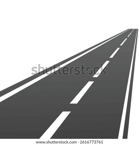 Wavy road with winding curves and horizontal path. Top view of race track and highway. Flat vector illustration isolated on white background