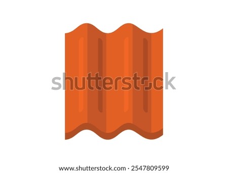 Wavy roof tile. Simple flat illustration.