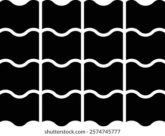 Wavy Roof Tiles Symbol Icon