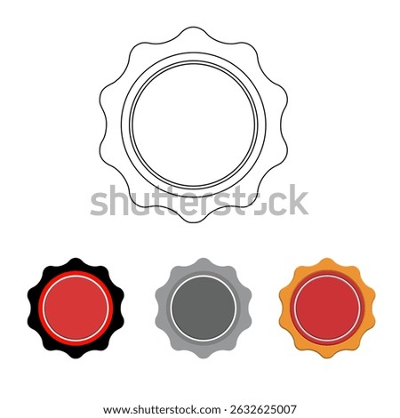 wavy round icon in the middle there is a circle, good for the power button, there are three choices, line icon, black mixed with red, light black mixed with dark black and red mixed with orange.