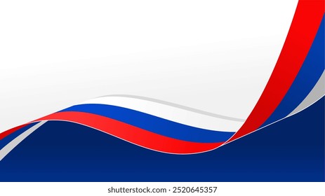 wellige russische Flagge, Vektorhintergrund mit Kopienraum für Text. geeignet für russische Tagespost