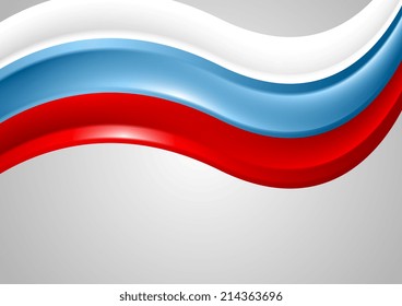 Wavy Russian colors background. Flag vector design