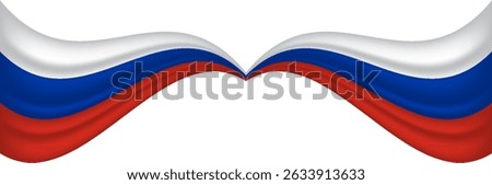 Wavy Russian Flag Banner vector illustration