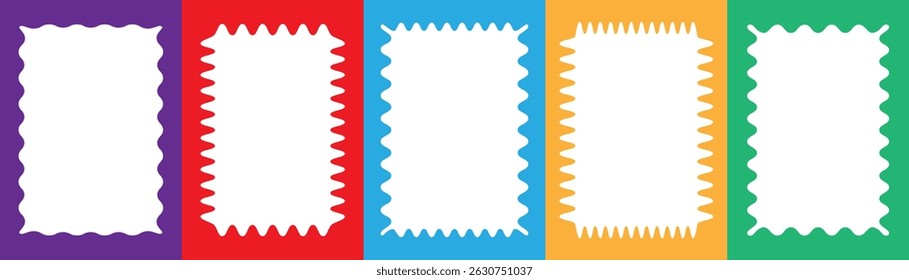 Wavy scalloped rectangular border set