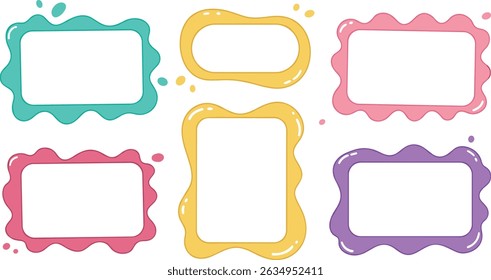 Wavy Scalloped Rectangular and Oval Frames Collection.