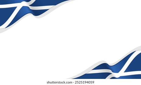 fundo de vetor da bandeira da escócia ondulada com espaço de cópia para texto. scotland national day