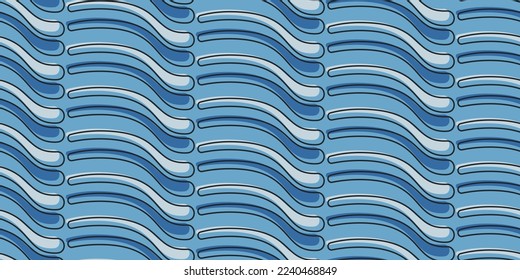Wavy sea background. Seamless pattern for print and decor. Suitable for textiles and packaging, seamless prints. Abstract ocean waves pattern.