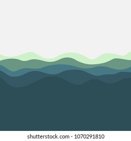 wavy sea with a free copy space, vector illustration.