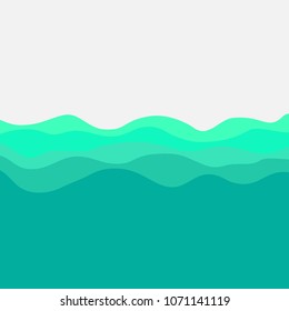 wavy sea with a free copy space, vector illustration.
