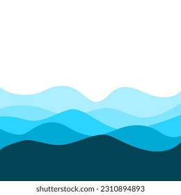 Ilustración vectorial simple del mar ondulado. Perfecto para ilustraciones, antecedentes, temas del día del océano.