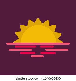 Wavy sea sunset or sunrise.