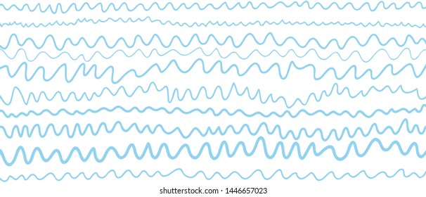 Wavy sea wallpaper. Abstract waved nautical background. Colored pattern with waves. Colorful texture. Doodle for your design