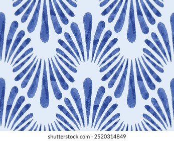 WAVY SEAMLESS INDIGO PATTERNS IN  AJRAKH PATTERN, HAND BLOCK PRINT, BATIK PRINT, INDIAN TEXTILE BACKGROUND