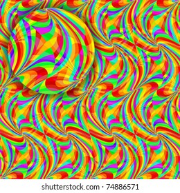 wavy seamless pattern, abstract texture; vector art illustration