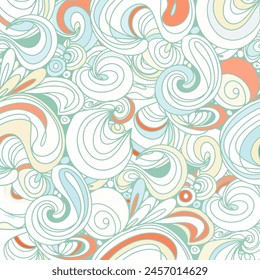Wavy seamless pattern. Doodle background for fabric