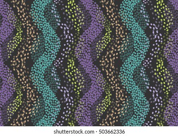 Wavy seamless pattern. Small dots.
