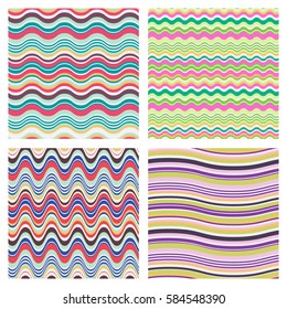 Wavy seamless pattern. Trend colors 2017