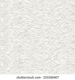 Wavy Seamless Texture. Abstract Light Grey and White Background