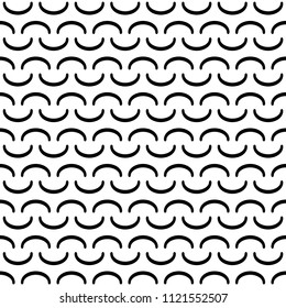 Wavy seamless texture with black rolling ornament on white background. Vector illustration. Marine wallpaper. Sea backdrop. Greek motif. Ethnic simple pattern