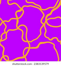 Patrón Trippy sin Maravilla. Patrón inmaculado de coloridas líneas abstractas de calamares, espiral de garabatos y líneas onduladas. estilo retro de los años 80. Garabatos caóticos de pincel de tinta. Ilustración del vector